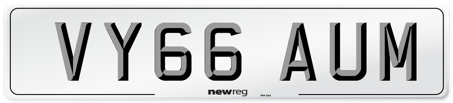VY66 AUM Number Plate from New Reg